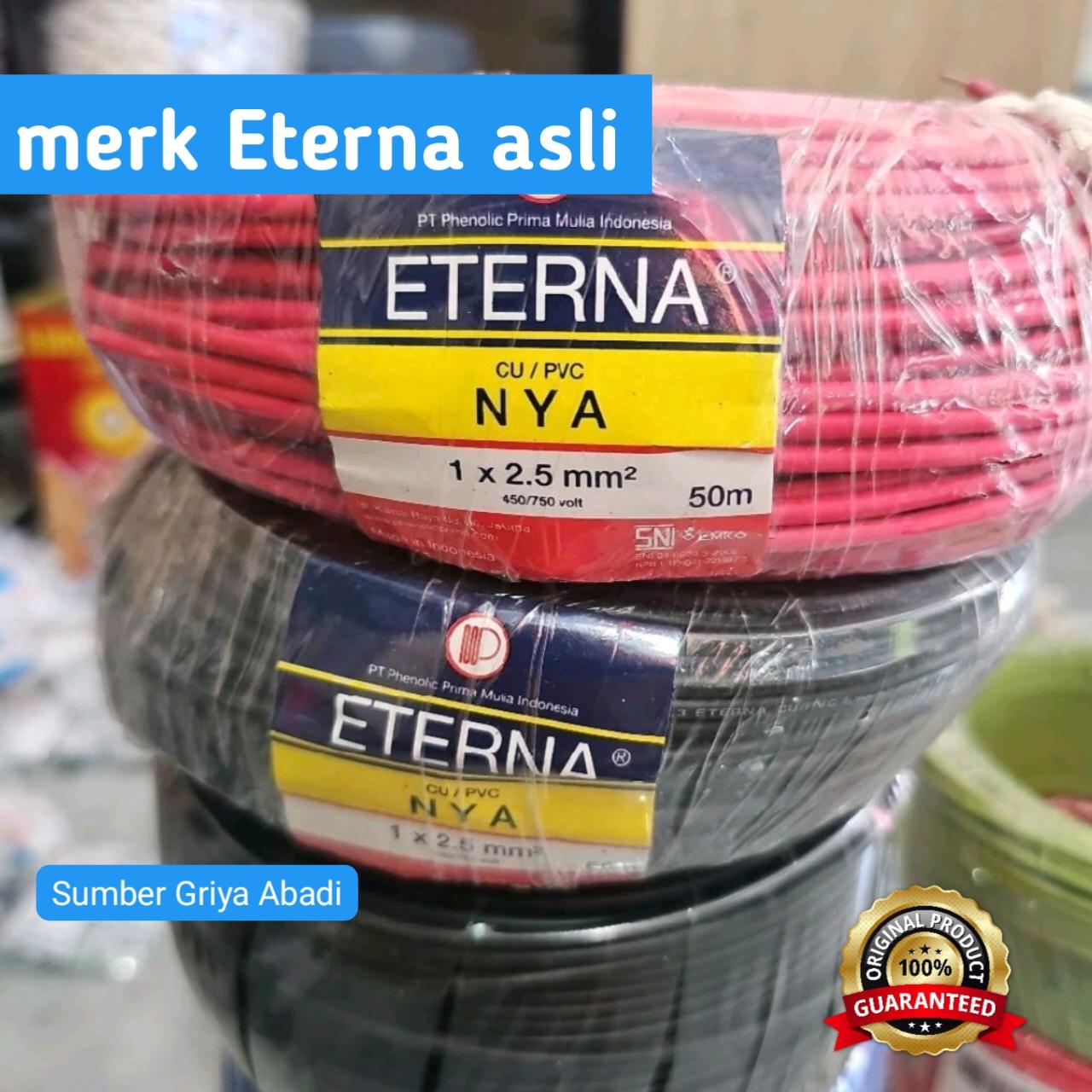 Kabel listrik NYA 1x2.5mm merk Eterna - kabel kawat tunggal tembaga asli SNI LMK preview 3