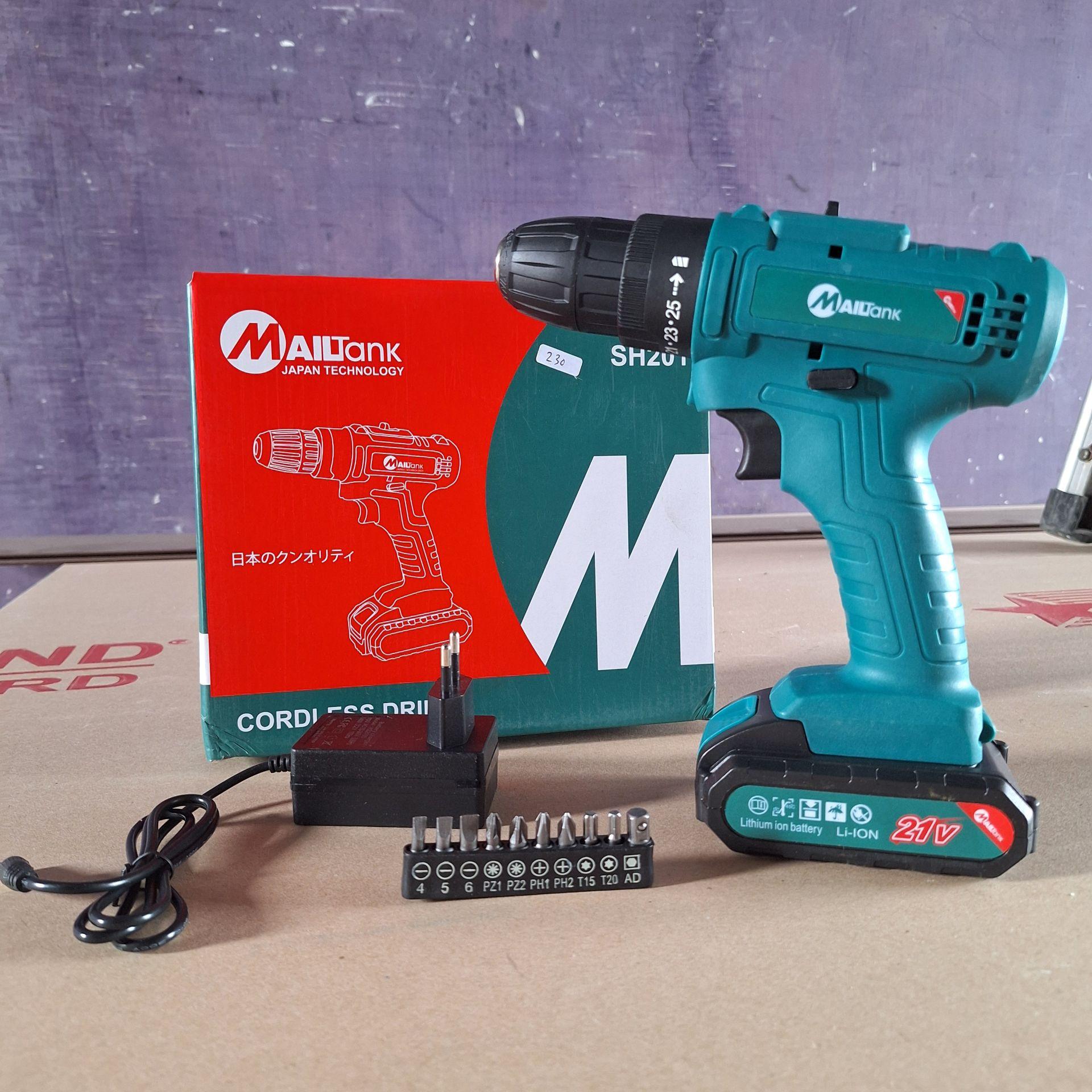 Mesin Bor Baterai Cordless Drill 21V Mailtank SH201 10mm - Set Lengkap preview 2
