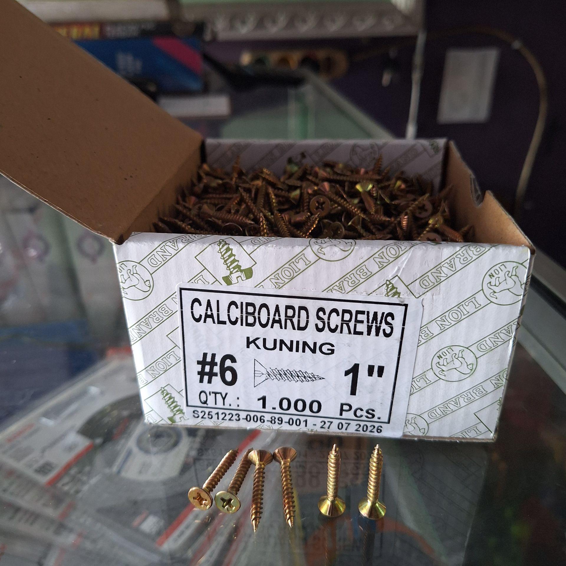 Sekrup GRC Calciboard Kuning 6 x 1 Inch 2.5 cm Merk LION Isi 1000 Pcs preview 2