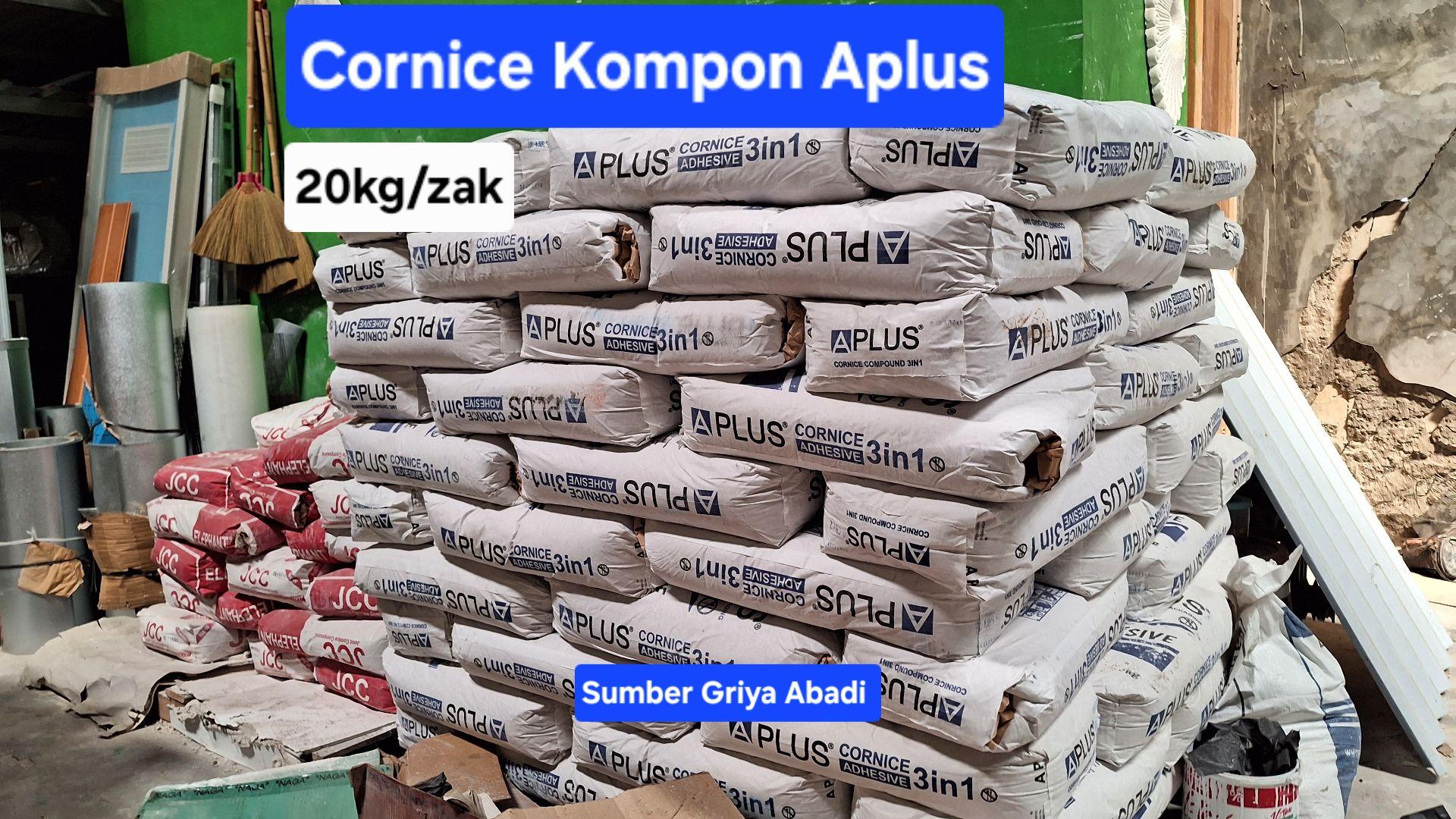 Aplus Cornice Adhesive Kompon Gipsum 3 in 1 Zak 20kg Cepat Kering preview 3