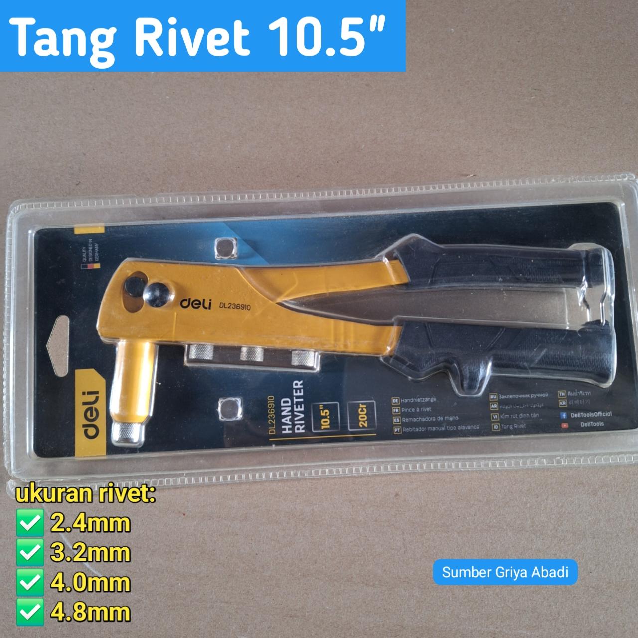 Tang Rivet Deli Hand Riveter 10.5 Inch - Alat Pasang Paku Keling Baja
