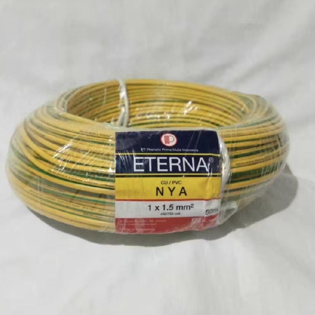 Kabel NYA Eterna Tembaga Tunggal 1.5mm 50 Meter - Kualitas SNI, 1 Roll preview 6