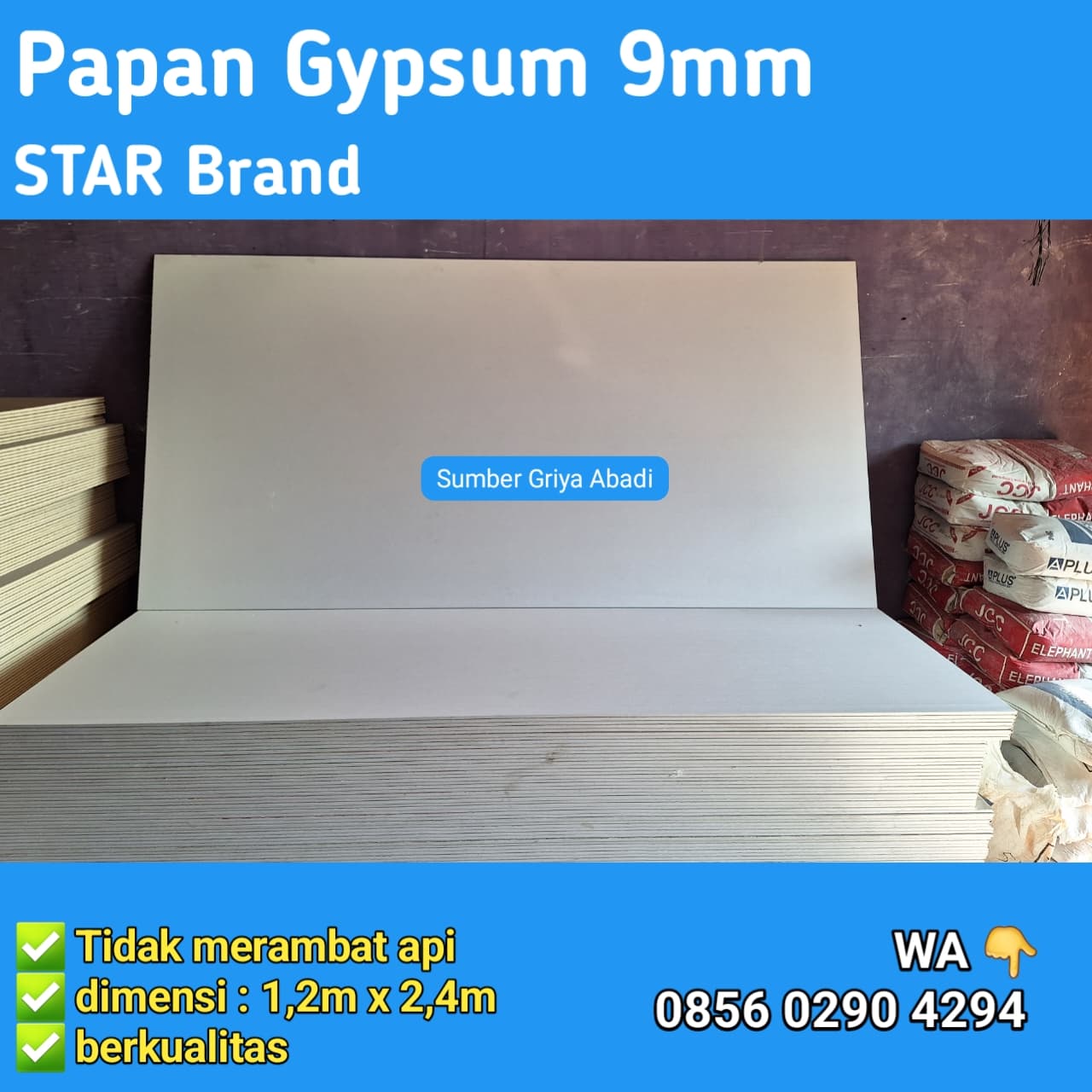 Papan Gypsum Star Brand / Board Gypsum