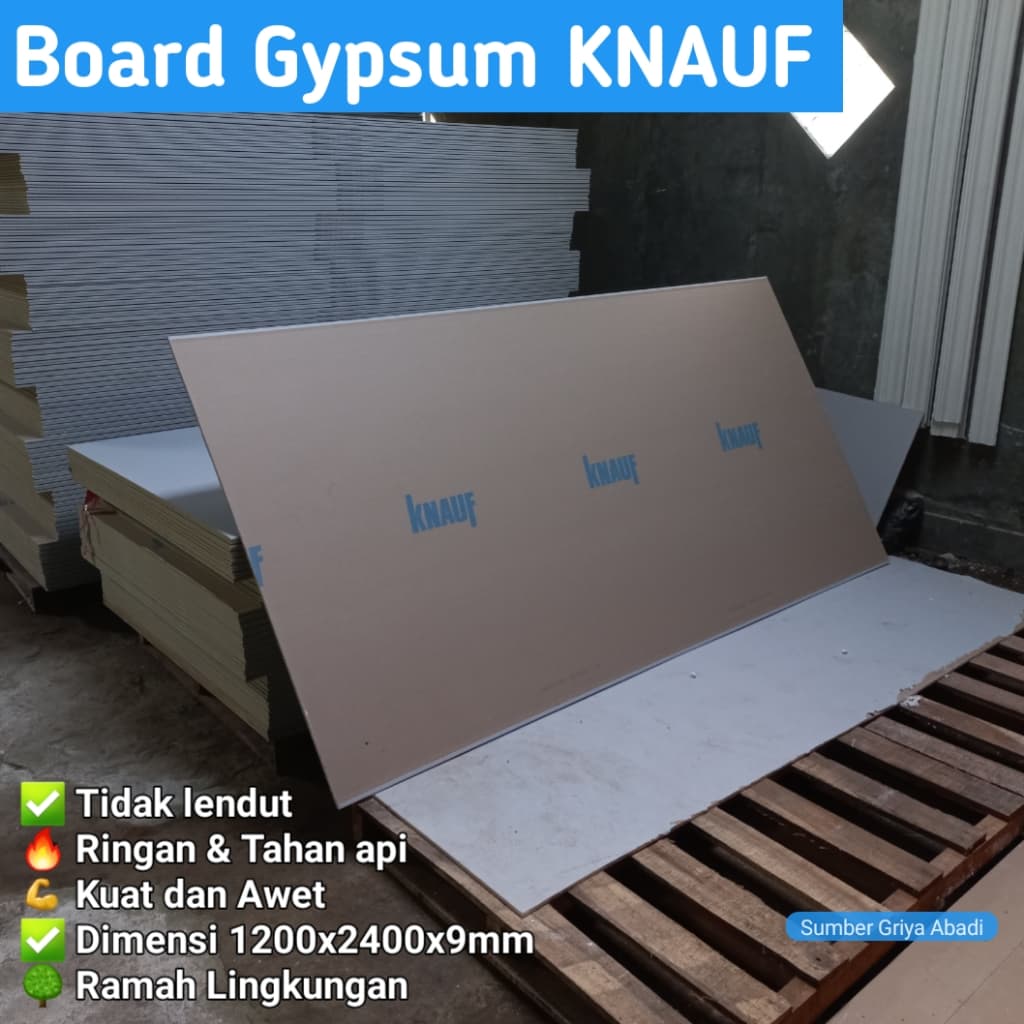 papan gypsum knauf 9mm / board gypsum knauf 1200x2400