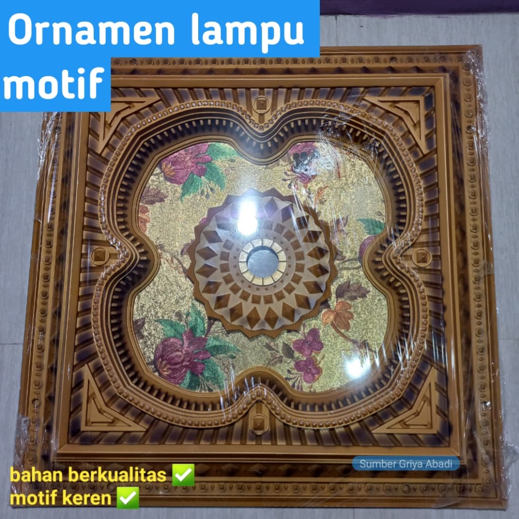 Ornamen plafon PVC gypsum / Ornamen ceiling hias PVC 60x60cm